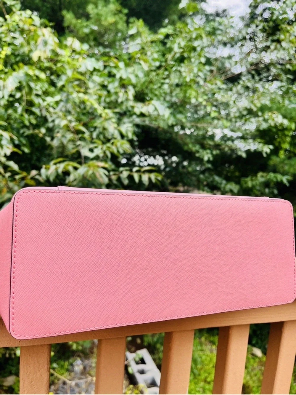 Michael Kors Pink Saffiano Tote with Logo Charm